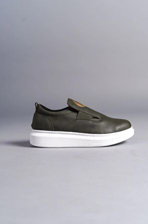 Hippo Bağcıksız Cilt Erkek Günlük Sneaker Ayakkabı BT Haki