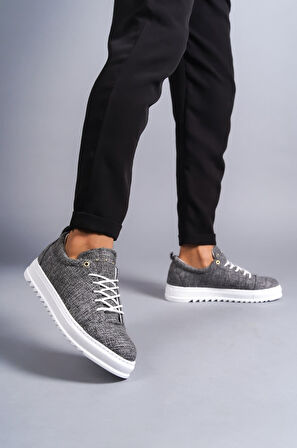 Cool Bağcıklı Keten Erkek Günlük Spor Klasik Ayakkabı BT Gri