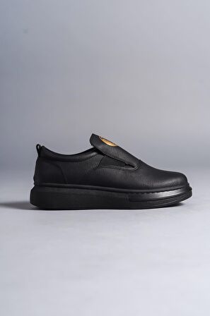 Hippo Bağcıksız Cilt Erkek Günlük Sneaker Ayakkabı ST Siyah