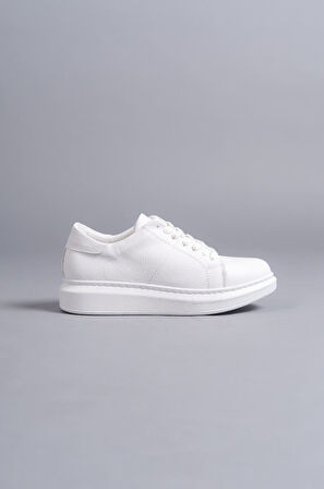 Boost Bağcıklı Cilt Erkek Günlük Sneaker Ayakkabı BT Beyaz