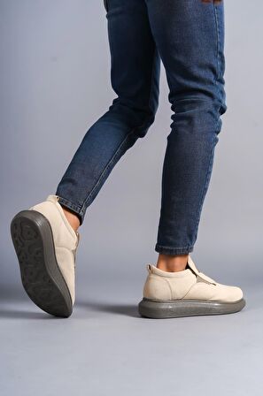 Hippo Bağcıksız Süet Erkek Günlük Sneaker Ayakkabı GT Bej