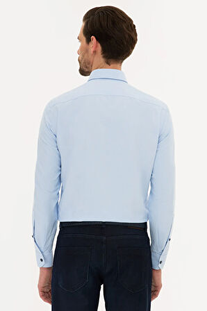Açık Mavi Slim Fit Oxford Gömlek
