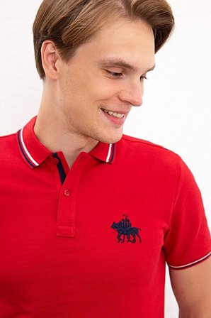 Erkek Koyu  Polo Yaka T-Shirt %100 Pamuk Yeni Sezon