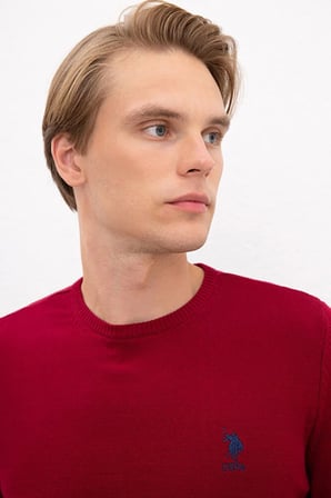Erkek Bordo Basic Kazak 50224739-VR014