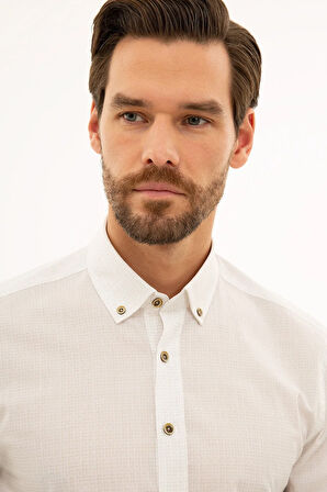 Bej Slim Fit Gömlek