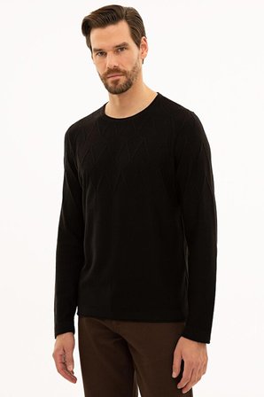 Erkek  Slim Fit Bisiklet Yaka Triko Kazak G021SZ0TK.000.1157212