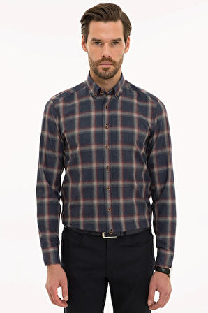 Erkek Bordo Slim Fit Gömlek