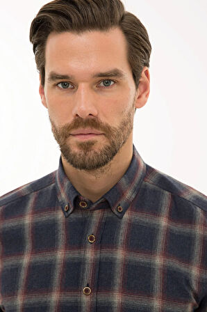 Erkek Bordo Slim Fit Gömlek