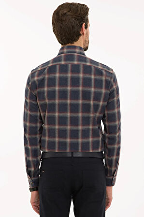 Erkek Bordo Slim Fit Gömlek