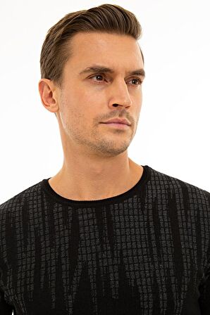 Erkek Siyah Slim Fit Triko Kazak G021SZ0TK.000.1121868