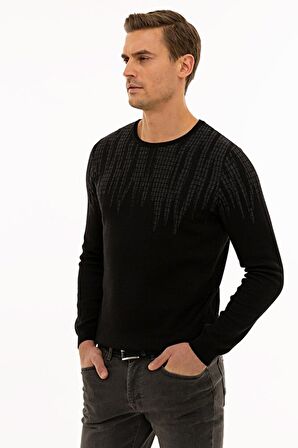 Erkek Siyah Slim Fit Triko Kazak G021SZ0TK.000.1121868