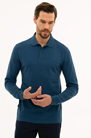 Erkek Açık Lacivert Slim Fit Polo Yaka Sweatshirt G021GL082.000.1208969