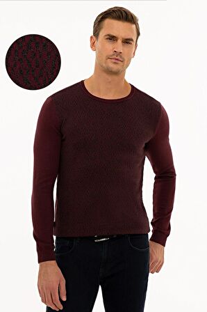 Erkek Bordo Slim Fit Triko Kazak G021SZ0TK.000.1217415
