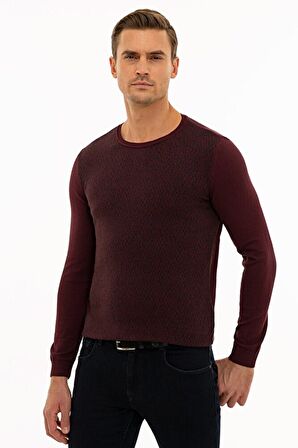 Erkek Bordo Slim Fit Triko Kazak G021SZ0TK.000.1217415