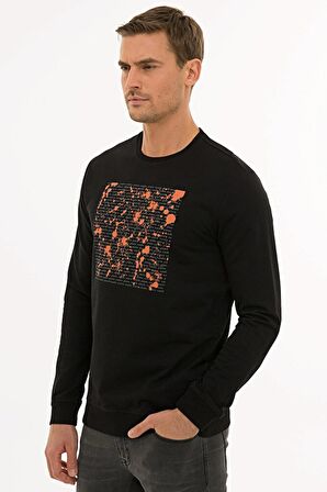 Erkek Siyah Standart Fit Sweatshirt G021SZ082.000.1235931