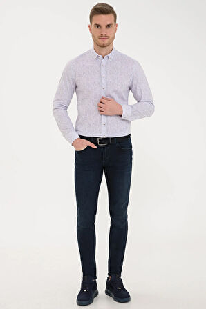 Mor Slim Fit Gömlek