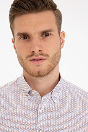 Bej Slim Fit Gömlek