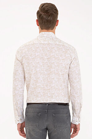 Bej Slim Fit Gömlek
