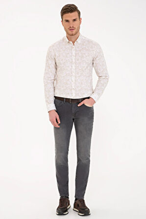 Bej Slim Fit Gömlek