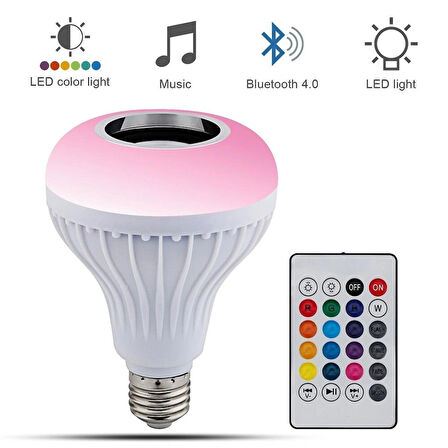 Almina DL-120 Bluetooth Hoparlör ve Led Lamba Uzaktan Kumandalı Ampül