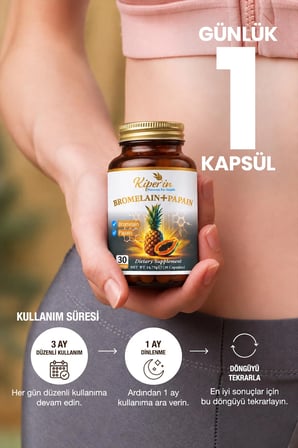 Bromelain (3600 GDU) & Papain - Doğal Proteolitik Enzim (30Kapsül & 700Mg)