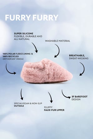 Furry Furry Pembe Kurk Barefoot Patik