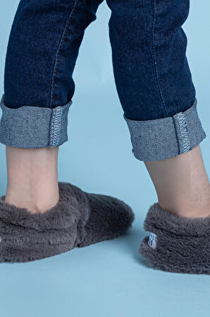 Furry Furry Kırık Beyaz Kürk Barefoot Patik