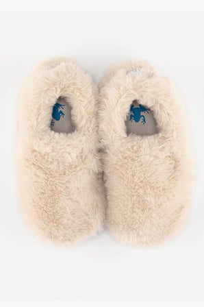 Furry Furry Kırık Beyaz Kürk Barefoot Patik