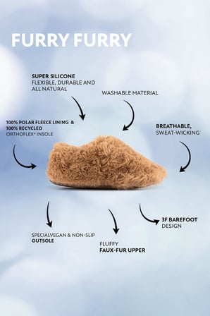 Furry Furry Kestane Kahverengi Kurk Barefoot Patik