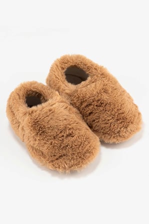 Furry Furry Kestane Kahverengi Kurk Barefoot Patik