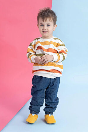 Polar Fleece Sarı Polar Barefoot Patik (Hediye Seti)