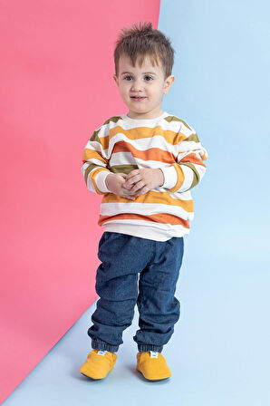 Polar Fleece Sarı Polar Barefoot Patik (Hediye Seti)