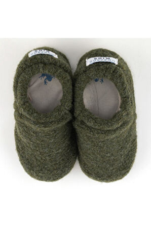 Recycled Woo Wooly Yünlü Haki Barefoot Patik (Hediye Seti)