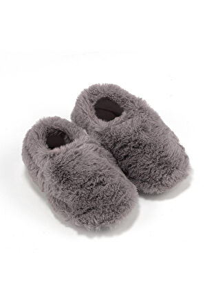 Furry Furry Gri Kürk Barefoot Patik (Hediye Seti)