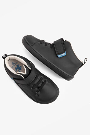 Smart Walker High Top Süper Mat Siyah Barefoot Çocuk Bot