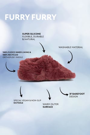 Furry Furry Bordo Kürk Barefoot Patik