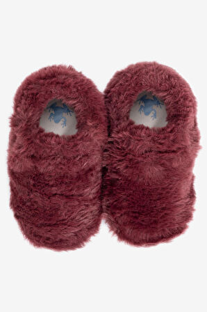 Furry Furry Bordo Kürk Barefoot Patik (Hediye Seti)