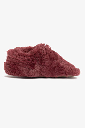 Furry Furry Bordo Kürk Barefoot Patik (Hediye Seti)