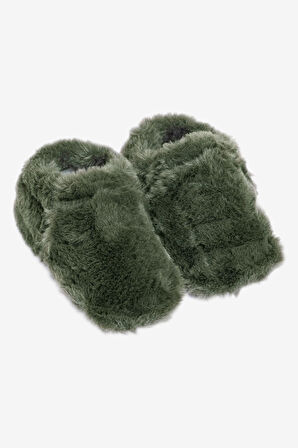 Furry Furry Haki Kürk Barefoot Patik (Hediye Seti)