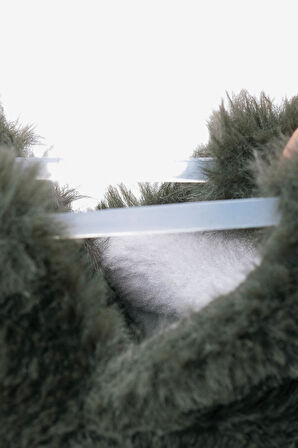 Furry Furry Haki Kürk Barefoot Patik (Hediye Seti)