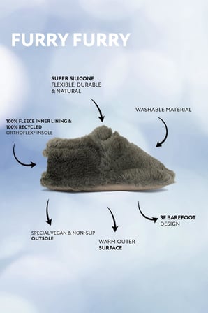 Furry Furry Haki Kürk Barefoot Patik