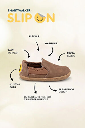 Smart Walker Slip-On #Tags Kahverengi Meşe Barefoot Işıklı Çocuk Ayakkabı