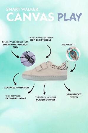 Smart Walker Canvas Play Beyaz Barefoot Çocuk Ayakkabı