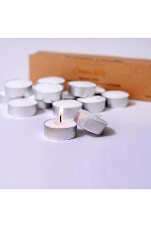 36'lı Classic Tealight Kokusuz Mum Seti %100 Doğal ( 4 Saat Yanma Süresi) - Unscented %100 Natural