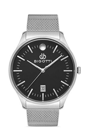 Bigotti BG.1.10366.2 Hasır Kordon Takvimli Çelik Kasa 5 Atm Su Geçirmezlik Metalik Renk Erkek Kol Saati