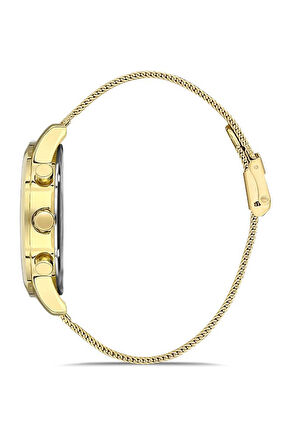 Bigotti BG.1.10384.5 Hasır Kordon 5 Atm Su Geçirmezlik Çelik Kasa Altın Renk Erkek Kol Saati