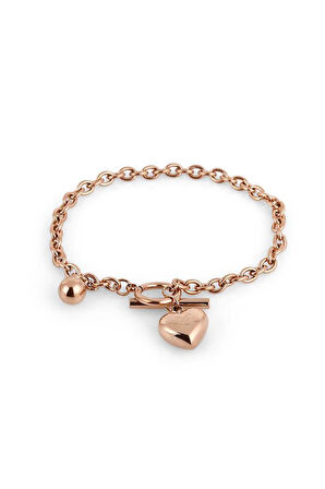 Daniel Klein DKJ.3.1020.4 Kalp Detaylı Rose Kadın Bileklik