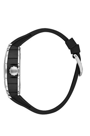 Santa Barbara Polo Racquet Club SB.1.10549.1 Otomatik Mekanizmaya Sahip Silikon Kordon Çelik Kasa 5 ATM Su Geçirmezlik Değerine Sahip Siyah Erkek Kol Saati