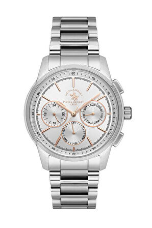 Santa Barbara Polo Racquet Club SB.1.10512-1 Çelik Kasa Çelik Kordon Fonksiyonlar Aktif Metalik Erkek Kol Saati