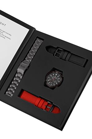 Daniel Klein DK.1.13572.3 Exclusive Erkek Kol Saati Silikon Metal Kordon Hediye Seti	